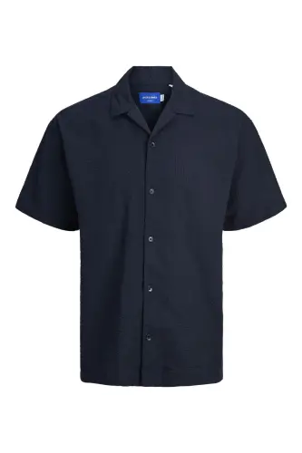 Jack&Jones Short Sleeve Navy Blue Men's Shirt - 4