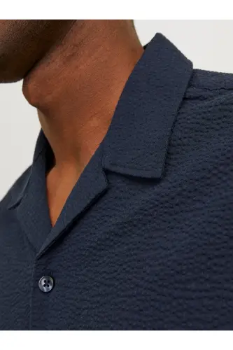 Jack&Jones Short Sleeve Navy Blue Men's Shirt - 6