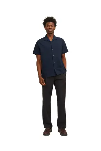 Jack&Jones Short Sleeve Navy Blue Men's Shirt - JACK & JONES (1)