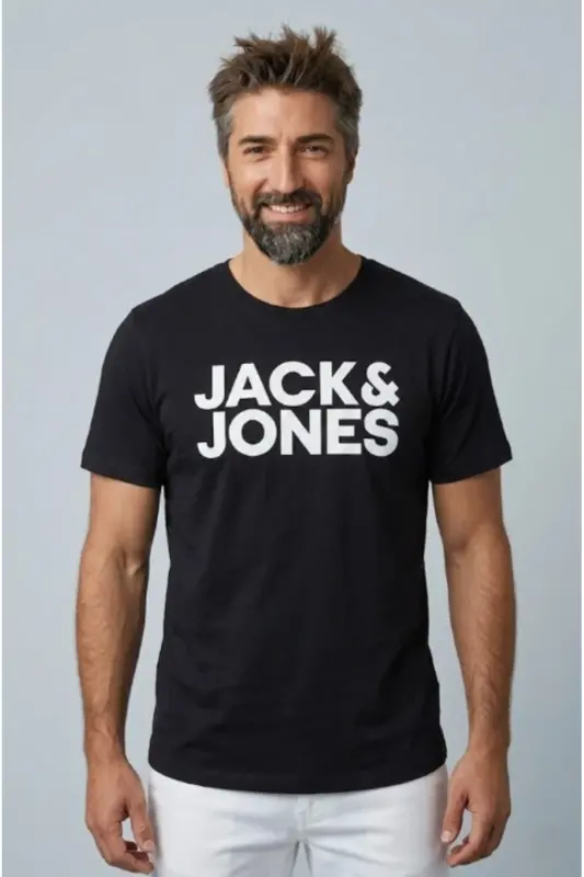 Jack&jones Erkek T-shirt 12151955 - Siyah-Turuncu - 8