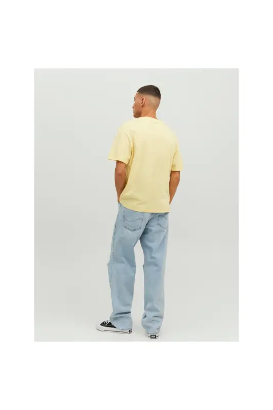 Jack&jones Sıfır Yaka Baskılı Sarı Erkek %100 Pamuk T-shirt 12238166 - Sarı - 4