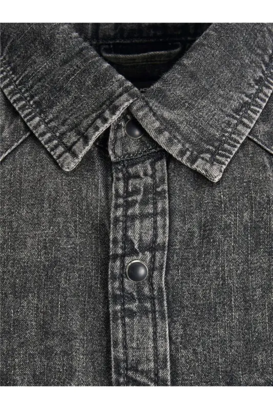 Jack&Jones Erkek Uzun Kol Denim Gömlek - Vintage Streetwear - 4