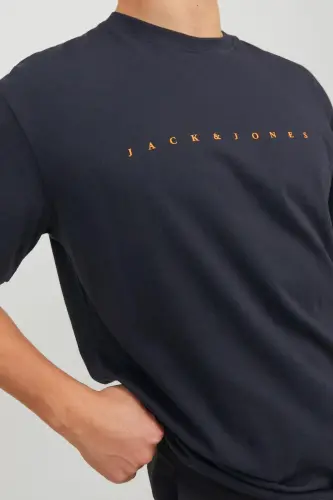 Jack&jones Star Men Navy Blue Round Neck T-Shirt-DARK NAVY - JACK & JONES (1)