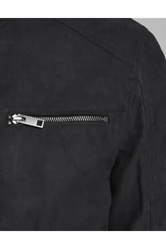 Jack&jones Suede Black Men's Pu Leather Jacket 12147218-Suede Black - 8