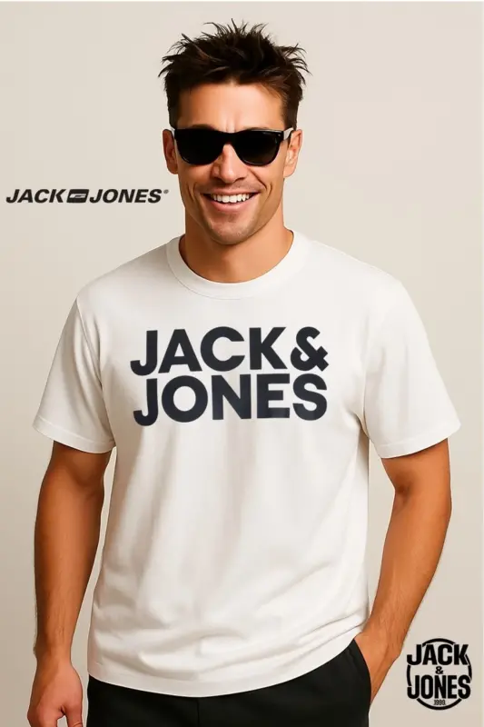 Jack&jones Tee Ss Crew Neck Fst Erkek T-shirt 12151955 Beyaz-White - JACK & JONES