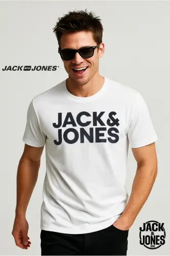 Jack&jones Tee Ss Crew Neck Fst Erkek T-shirt 12151955 Beyaz - White - 5