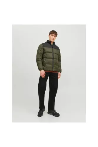 Jack&jones Toby Puffer Collar Erkek Yeşil Dik Yaka Mont-HAKİ - JACK & JONES (1)