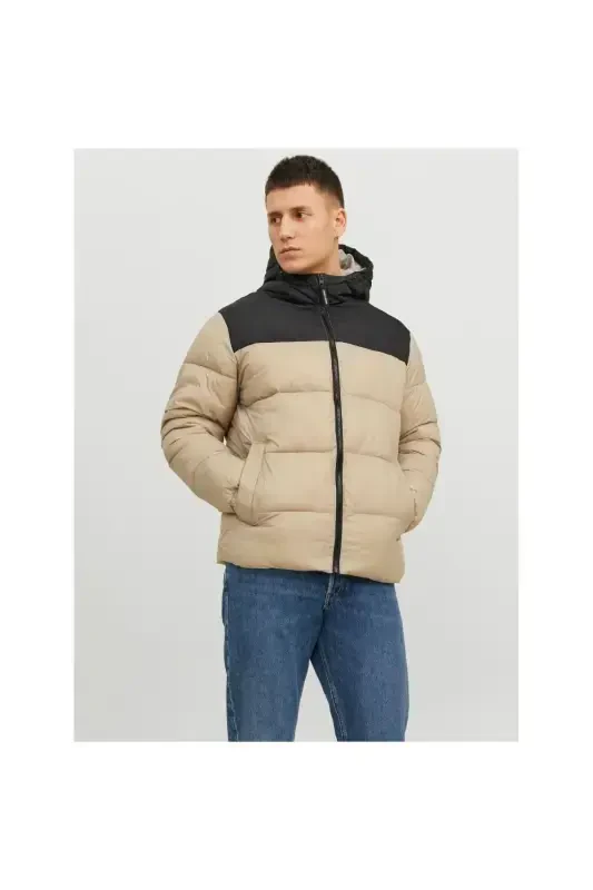 Jack&jones Toby Puffer Hood Sn Erkak Bej Kapüşonlu Mont-BEJ - JACK & JONES