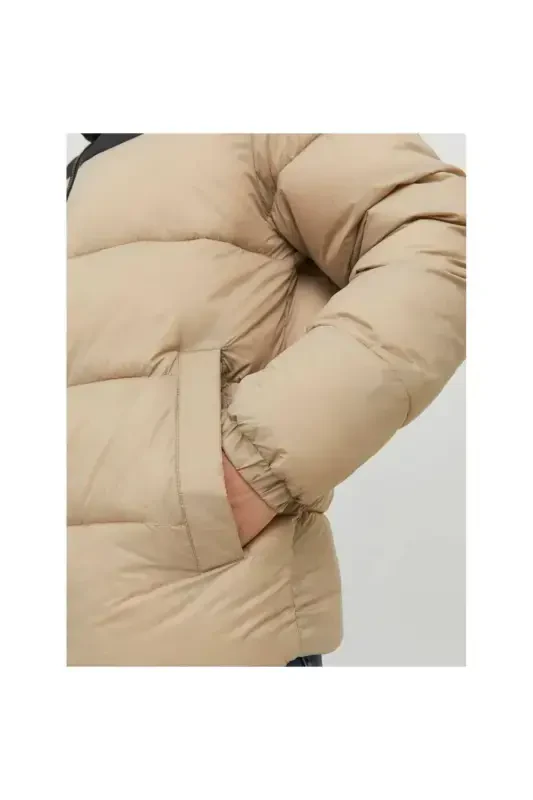 Jack&jones Toby Puffer Hood Sn Erkak Bej Kapüşonlu Mont-BEJ - 4