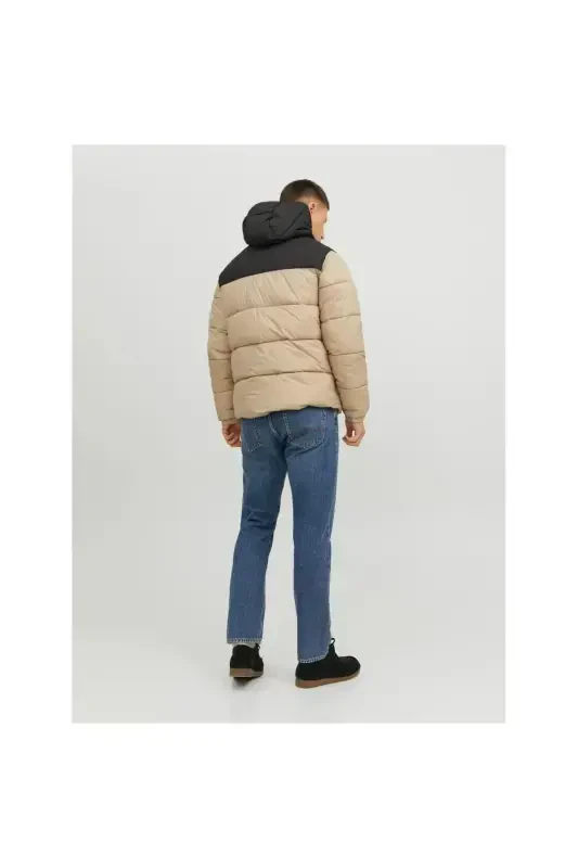 Jack&jones Toby Puffer Hood Sn Erkak Bej Kapüşonlu Mont-BEJ - 5