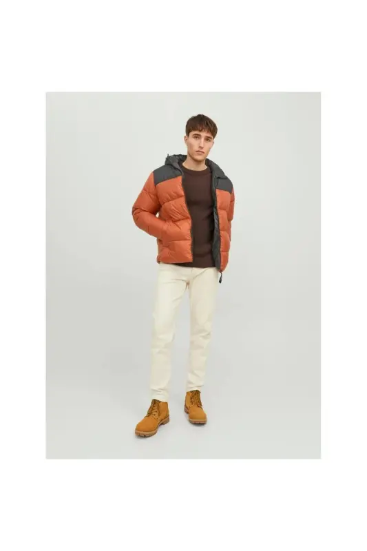 Jack&jones Toby Puffer Hood Sn Erkek Turuncu Kapüşonlu Mont - KİREMİT - 2