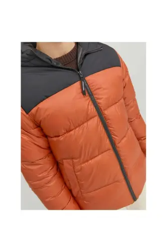 Jack&jones Toby Puffer Hood Sn Erkek Turuncu Kapüşonlu Mont - KİREMİT - 3