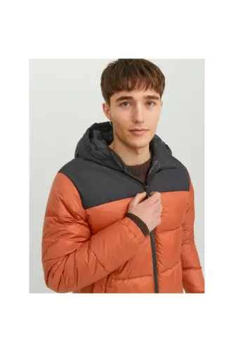 Jack&jones Toby Puffer Hood Sn Erkek Turuncu Kapüşonlu Mont - KİREMİT - 4