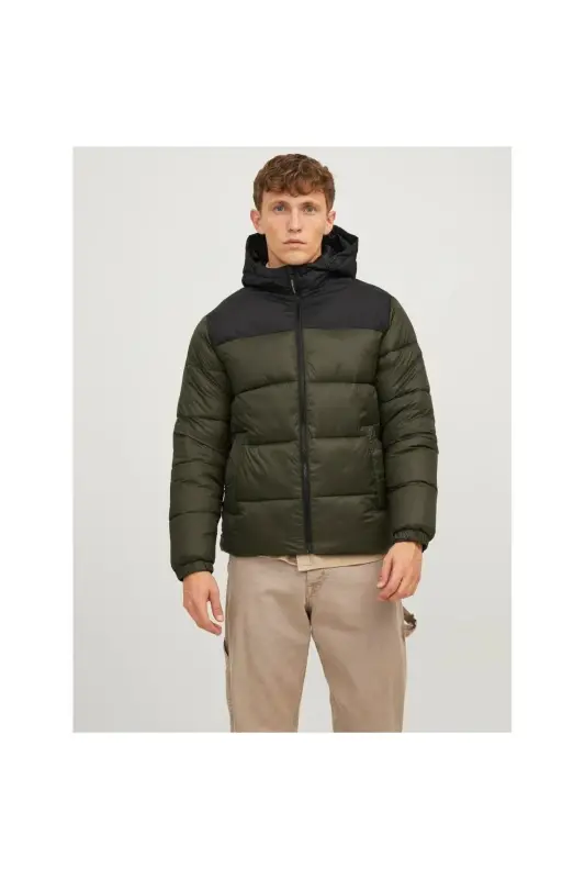 Jack&jones Toby Puffer Hood Sn Erkek Yeşil Kapüşonlu Mont - Yeşil - JACK & JONES