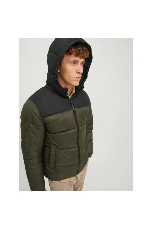Jack&jones Toby Puffer Hood Sn Erkek Yeşil Kapüşonlu Mont-Yeşil - 3