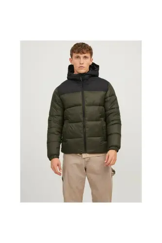 Jack&jones Toby Puffer Hood Sn Erkek Yeşil Kapüşonlu Mont - Yeşil - 1