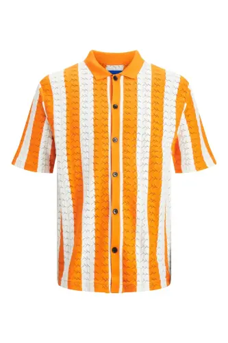 Jack&jones Turuncu Erkek T-shirt Gömlek 12234327 - Turuncu - 4