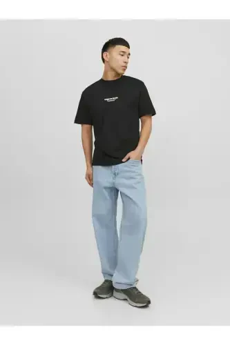 Jack&Jones Vesterbro Men's Black Crew Neck T-Shirt - JACK & JONES (1)