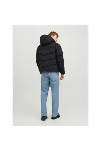 Jack&Jones Vesterbro Puffer, black hooded men's jacket - 5
