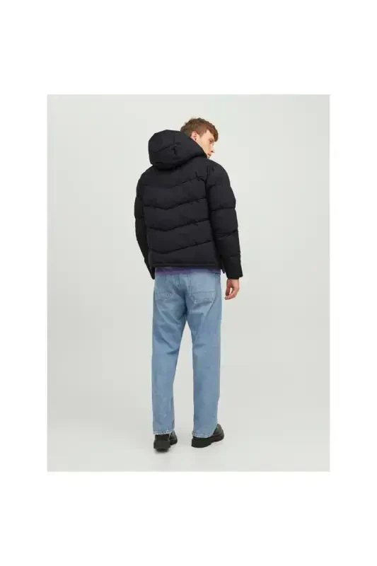 Jack&Jones Vesterbro Puffer, black hooded men's jacket - 5
