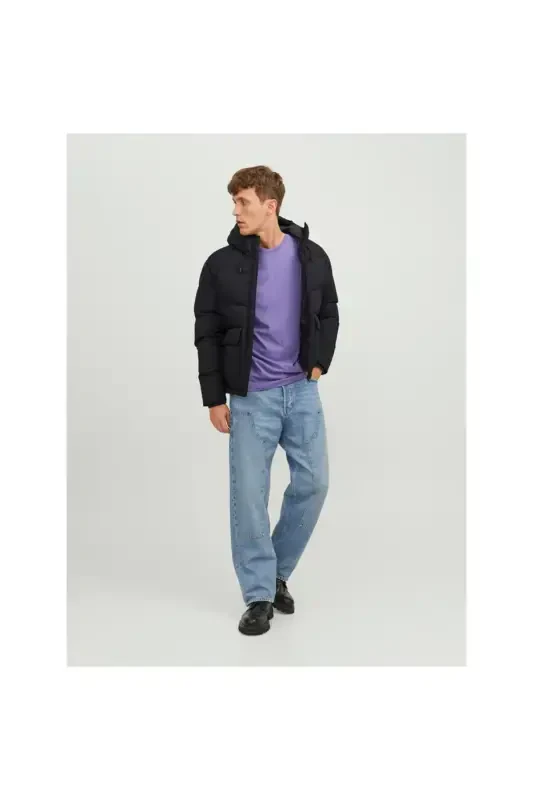 Jack&Jones Erkek Oversize Kapüşonlu Şişme Mont - Günlük Stil - 3