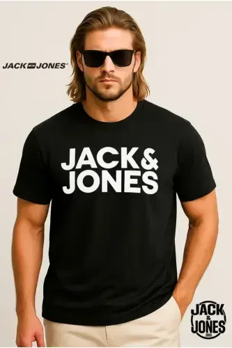 Jack&Jones Yengsiz Basic Qora-To'q sariq Erkaklar 100% Paxta Futbolkasi - 1