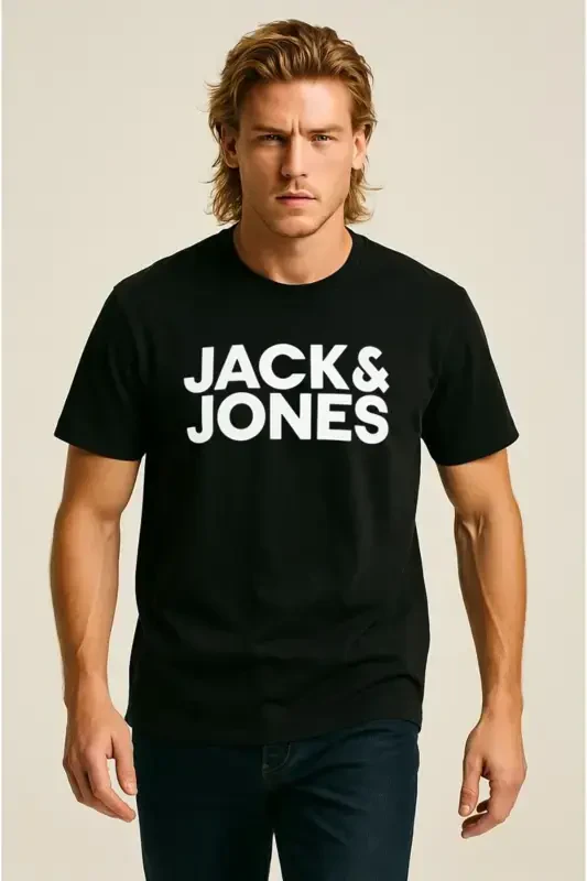 Jack&Jones Yengsiz Basic Qora-To'q sariq Erkaklar 100% Paxta Futbolkasi - 2