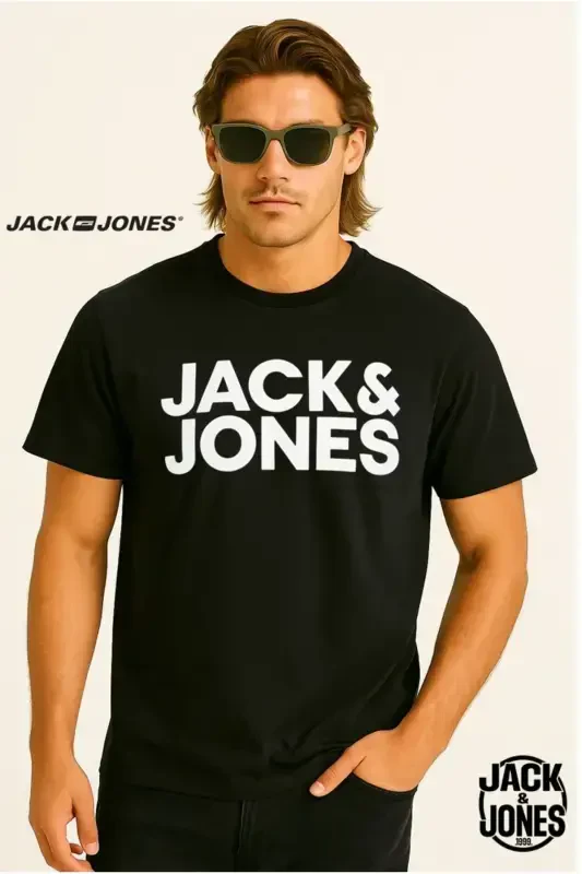 Jack&Jones Yengsiz Basic Qora-To'q sariq Erkaklar 100% Paxta Futbolkasi - 4