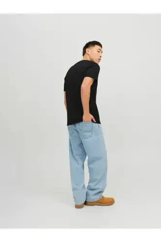 Jack&Jones Yengsiz Basic Qora-To'q sariq Erkaklar 100% Paxta Futbolkasi - 7