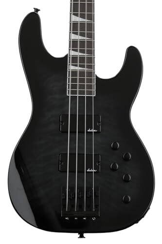 Jackson JS Series Concert Bass JS3Q, Şeffaf Siyah Parlak, Amaranth Klavyesi - 1