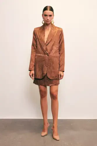 Jacquard Bell Skirt - COFFEE - 4