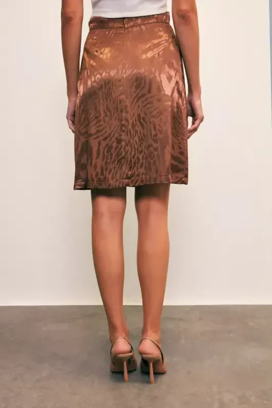 Jacquard Bell Skirt - COFFEE - 5