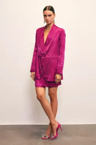 Jacquard Bell Skirt - FUCHSIA - 1