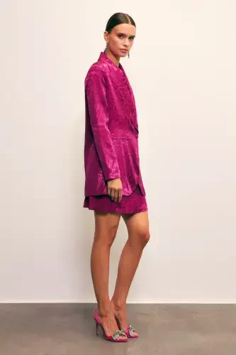 Jacquard Bell Skirt - FUCHSIA - 3