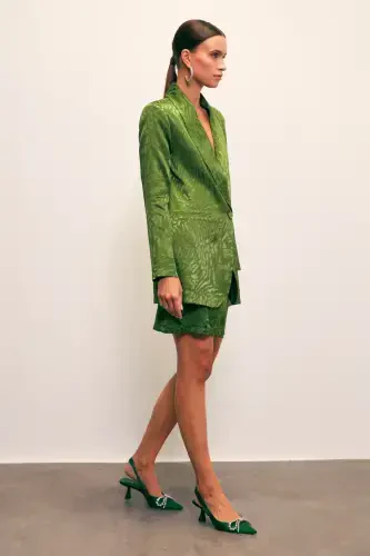 Jacquard Bell Skirt - GREEN - 4