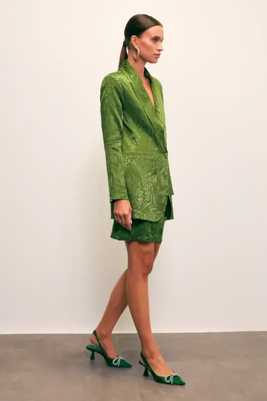 Jacquard Bell Skirt - GREEN - 4