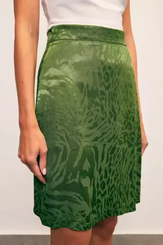 Jacquard Bell Skirt - GREEN - 5