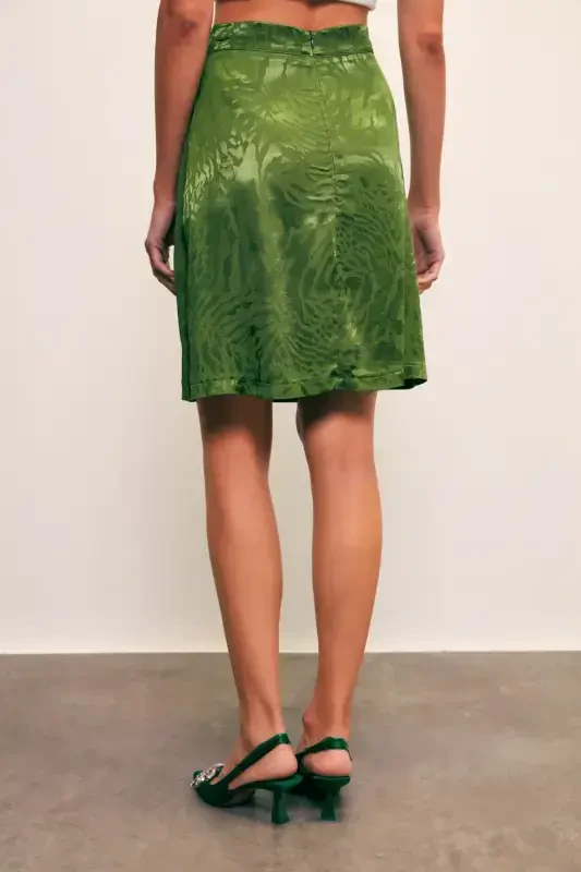 Jacquard Bell Skirt - GREEN - 6
