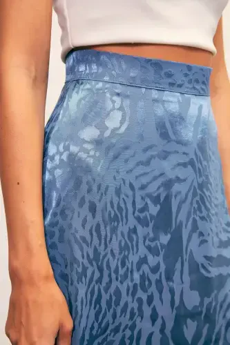 Jacquard Bell Skirt - INDIGO - 5