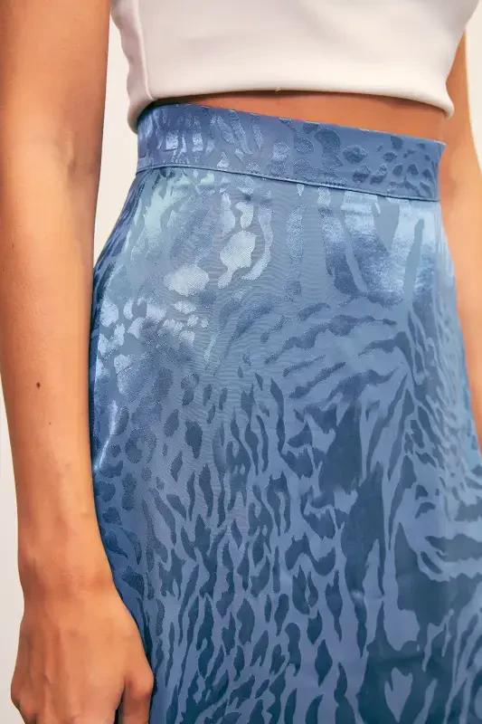 Jacquard Bell Skirt - INDIGO - 5