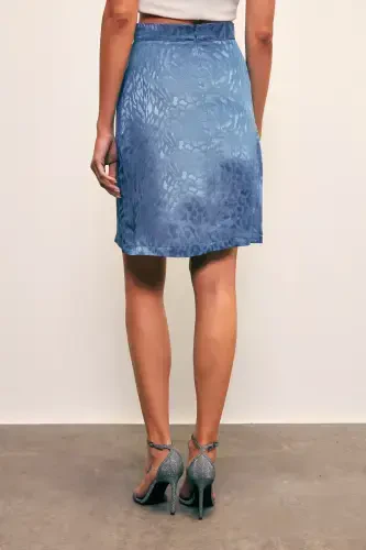 Jacquard Bell Skirt - INDIGO - 6