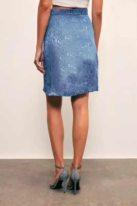 Jacquard Bell Skirt - INDIGO - 6