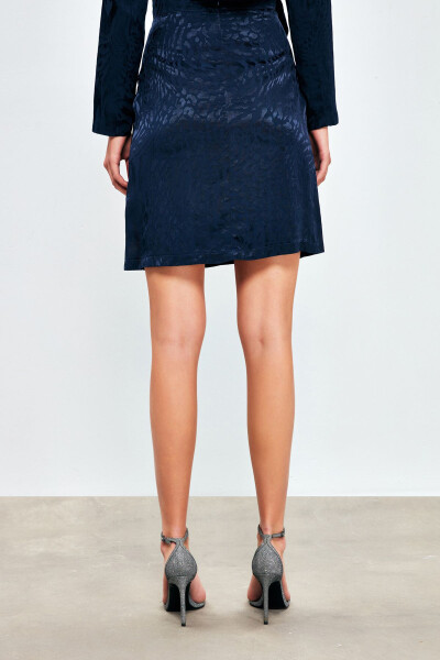 Jacquard Bell Skirt - NAVY - 6