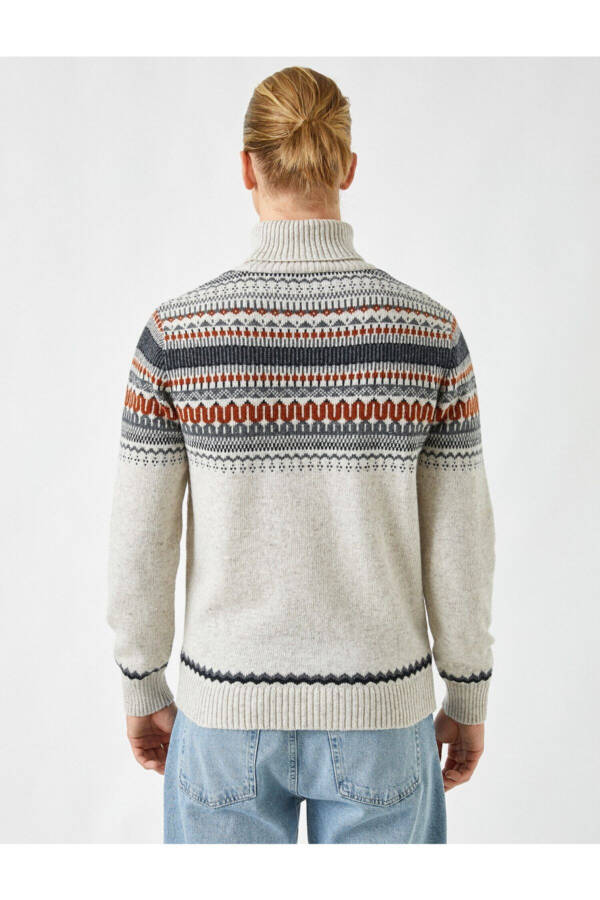 Jacquard Neck Sweater - 4