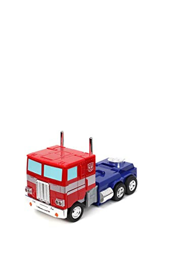 Jada Toys - Transformers Optimus Prime Konvertatsiya qiluvchi RC Avtomobil - Bolalar o'yinchoq sovg'asi - Yuk mashinasidan robotga o'zgarish - Chiroqlar va tovushlar - To'liq funksiyali masofadan boshqarish pulti - 13' Uzun - 7