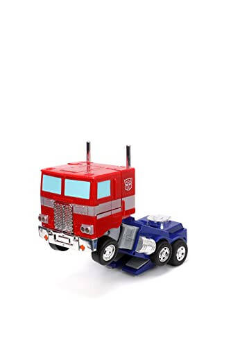 Jada Toys - Transformers Optimus Prime Konvertatsiya qiluvchi RC Avtomobil - Bolalar o'yinchoq sovg'asi - Yuk mashinasidan robotga o'zgarish - Chiroqlar va tovushlar - To'liq funksiyali masofadan boshqarish pulti - 13' Uzun - 9