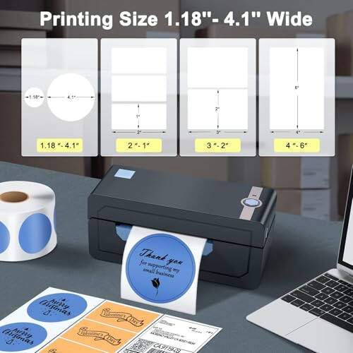 JADENS Bluetooth Thermal Shipping Label Printer - Wireless 4x6 Shipping Label Printer, Compatible with Android&iPhone and Windows, Widely Used for Ebay, Modazone, Shopify, Etsy, USPS - 11