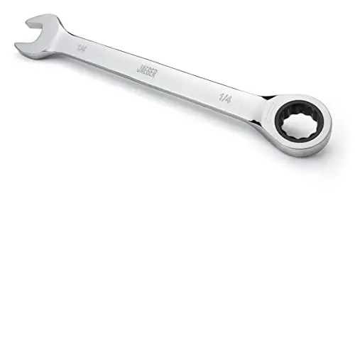 Jaeger 1/4 Inch Ratchet Wrench with 8° Ratcheting Precision and Hardened, Polished Steel for Projects with Tight Spaces - 1