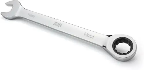 Jaeger 14 mm Kombinatsiyalangan tishli kalit, 90 tishli, Xrom Vanadiy, Metrik - 1