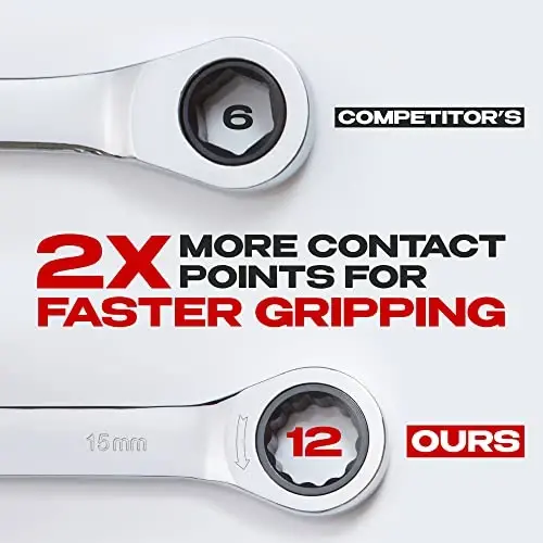 Jaeger 15 mm Ratchet Combination Wrench with 90-Tooth Ratcheting Precision and Hardened, Polished Steel for Projects with Metric Tight Spaces - JAEGER (1)